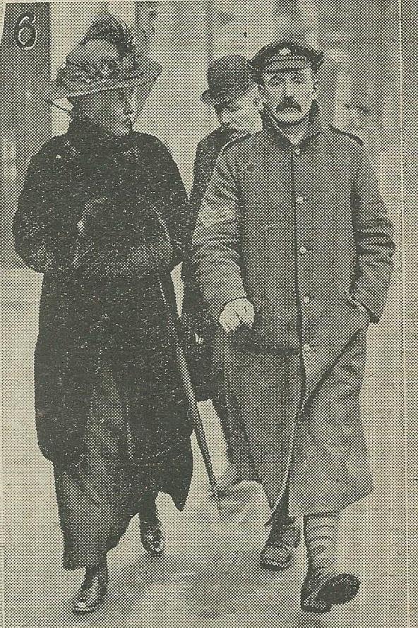 Mrs Brown and Thomas Kenny VC Leaving Buckingham Palace